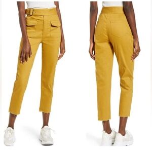 JOA Nordstrom Anthropologie Belted Solid Crop Darby Pants